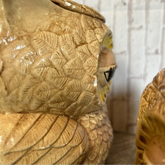 Vintage Double Sided Face Owl Set Of 3 OWL-SITTRE ‘79 Cookie Jar Canister - Picture 8 of 10